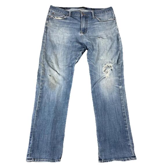 Lucky Brand Other - Lucky Brand Jeans 410 Athletic Slim Distressed Blue Medium Wash Men's 34 X 30